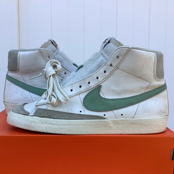 Sz 8.5 Nike Blazer '77 Premium Mid Certified Fresh - Sail Enamel Green Mens USED - Picture 2 of 9